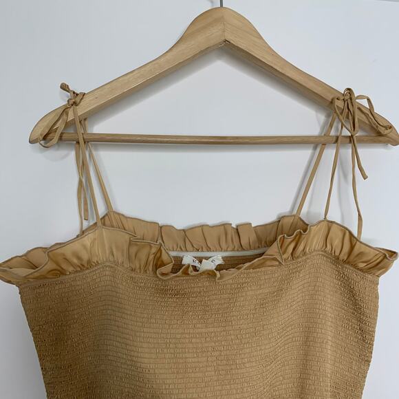 V. Chapman Lily Midi Bodycon Dress Warm Sand Womens Size 10 - Picture 7 of 16